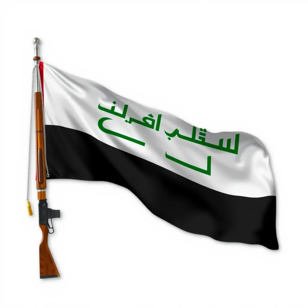 اريد صورة علم بني معروف بدقه عالية وبجانبه  اسلحه 