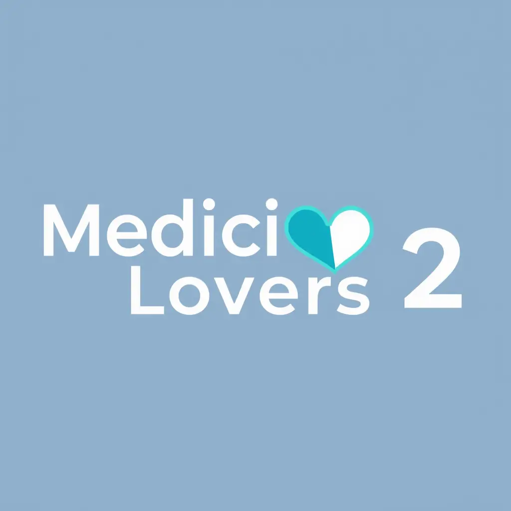 "Design a sleek, modern logo that says Medicine Lovers 2 with a touch reflecting a love for medicine or healthcare. Include subtle elements inspired by medicine, like a heart or stethoscope, in a contemporary and unique style. Use calming colors like blue and green, but keep the design simple and professional."
