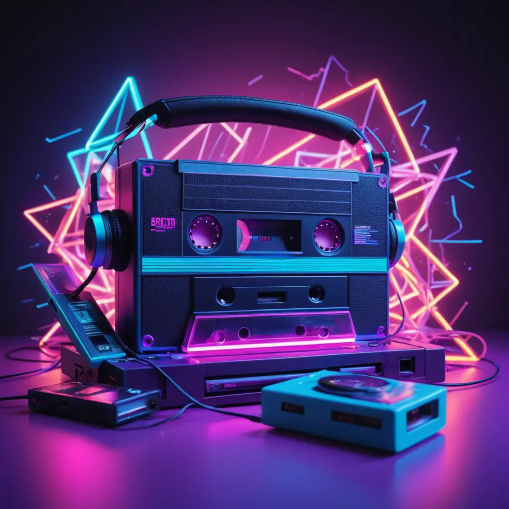 غلاف ألبوم مليان بألوان نيون زاهية (أزرق، بنفسجي، وردي) مع خلفية هندسية من التسعينات. في المنتصف كاسيت كلاسيكي ثلاثي الأبعاد بتأثيرات حديثة مثل أنوار LED. حول الكاسيت تطير سماعات وأشرطة كاسيت مضيئة. وميكروفون قديم. الجو كله مزيج بين التسعينات والطابع الحديث.