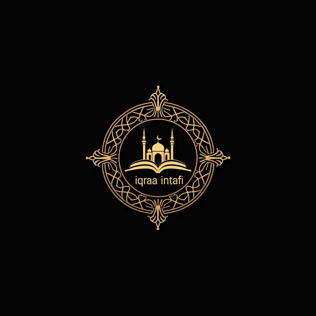 نمط الخلفية: خلفية سوداء داكنة.
العنصر الرئيسي: كلمة "iqraa intafi3 " مكتوبة بالخط الانجليزي باللون الذهبي، مع تنسيق أنيق.
الزخرفة: دائرة ذهبية تحيط بالكلمة، مما يعطي مظهراً مميزاً وفخماً.
الرموز الإضافية: كتاب فتوح داخل الدائرة ، مع رمز مسجد أعلى الكتاب، بحيث يبدو الكتاب وكأنه قاعدة للمسجد.
الألوان: استخدام الألوان الذهبية والأبيض الفاتح في النقوش والرموز لإضافة تباين واضح مع الخلفية السوداء.
الزخارف: يمكن إضافة بعض الزخارف الإسلامية بجانب كلمة "iqraa intafi3 " لإضافة طابع إسلامي مميز. ملاحظة: الدائرة الذهبية يستحسن أن تكون بمقاسات الصورة الشخصية للأنستغرام مع الإكتفاء بالدائرة الذهبية دون زخرفتها بحيث يكون محيطها منفرد لا يمسه اي من النقوش