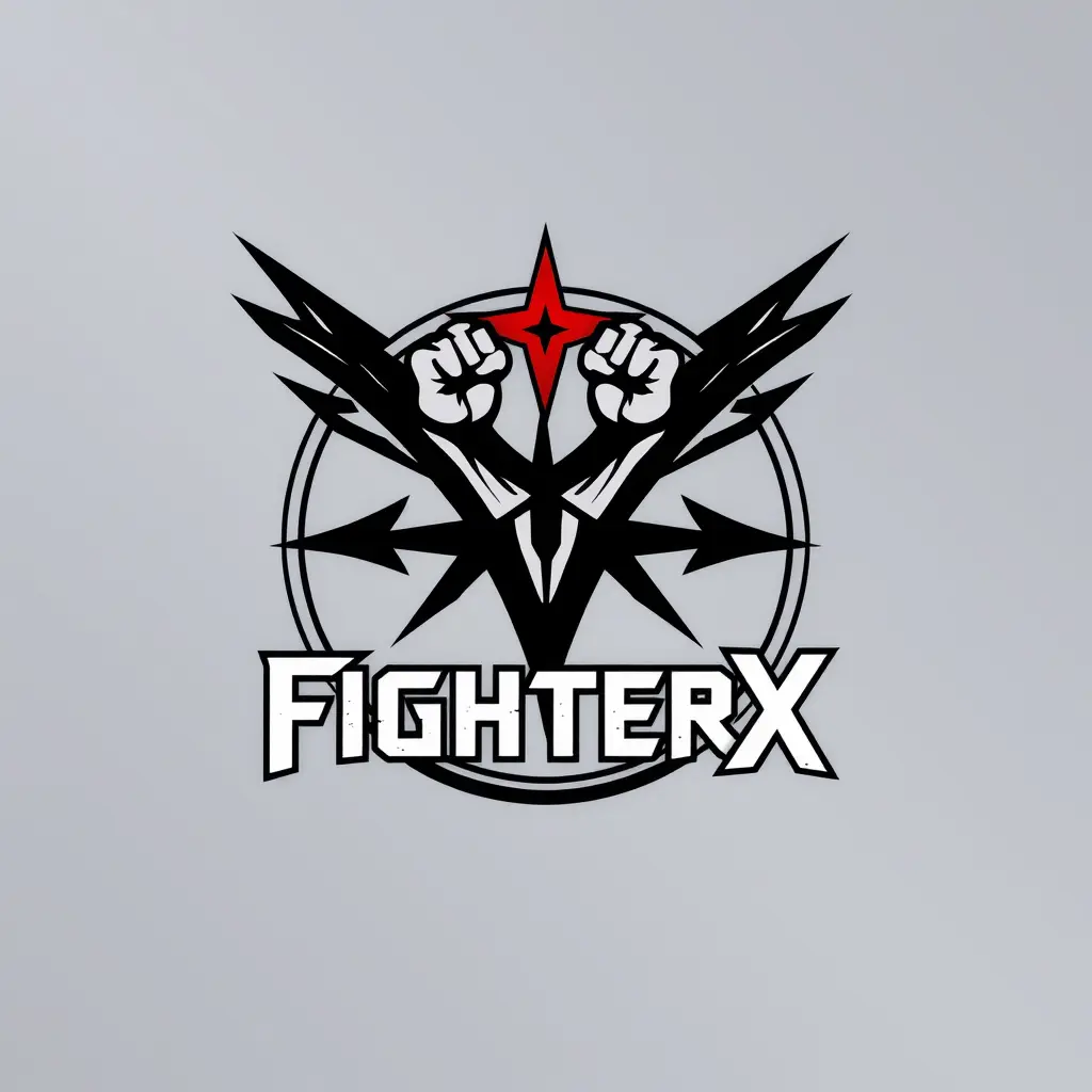 شعار حديث وجريء يمثل مغني الراب المغربي فايترx. يتميز الشعار بخطوط قوية وحادة، مع تأثيرات بصرية تعكس الطابع القتالي والشجاع للاسم. الألوان الداكنة مثل الأسود أو الأحمر الداكن تعزز من إحساس التحدي والعزيمة. يمكن أن يتضمن الشعار رمزًا مستلهماً من فن الشارع أو القبضات المرفوعة لإبراز القوة والتمرد، مع لمسات فنية تعكس ثقافة الهيب هوب المغربية