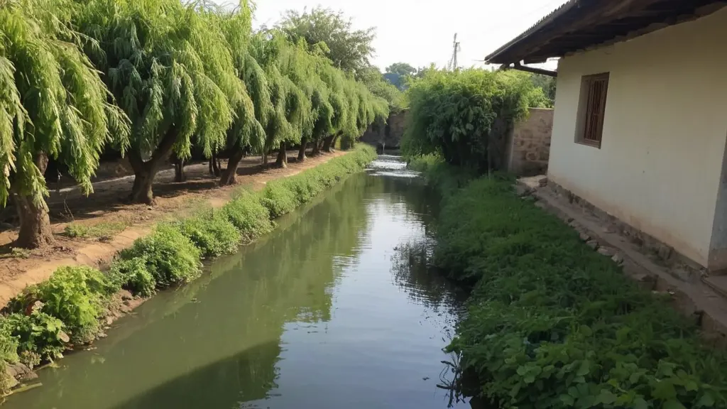 غرفتين ومطبخ زغير طول. وفي نهر زغير بعرض متر يبعد عن قدام البيت ٥ امتار وفي شجؤتين تين كبار قدام المطبخ مترين وفي داليت عنب قدام البيت العنب الو بواري ومرفوع ع واجها ونهر طويل والحنطه الف دونم طولها ٣٠سانتي قلت نهر طويل ليسا مربع