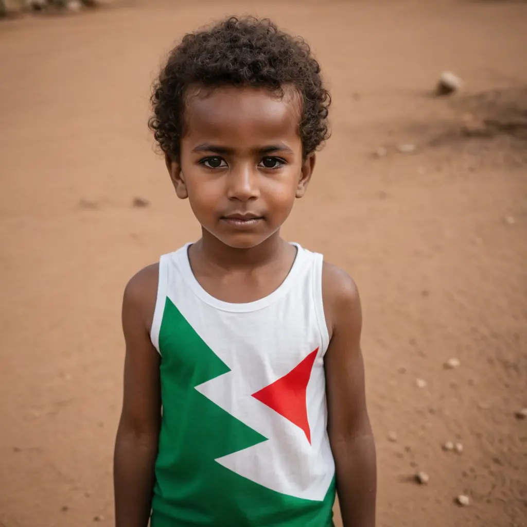 صور ولد اسمر اللون بعلم السودان