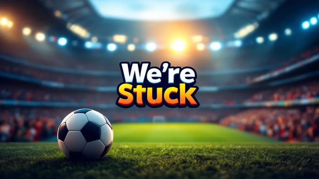 1. خلفية الملعب: استخدم صورة لملعب كرة قدم مليء بالجماهير، مع أضواء ساطعة تؤكد أجواء المباريات.
2. شعار الصفحة: في منتصف الصورة، أضف شعار الصفحة "We're Stuck" بخط عريض وملون. يمكنك استخدام ألوان الفريق أو الألوان الزاهية لتجذب الانتباه.
3. عناصر الكرة: ضع كرة قدم بجانب الشعار، مع تأثيرات تعطي شعورًا بالحركة، كما لو كانت الكرة قد تم ركلها للتو.
4. التأثيرات البصرية: استخدم تأثيرات مثل الظلال أو الأضواء لإضفاء عمق على التصميم، مما يجعل الشعار والعناصر الأخرى تبرز.