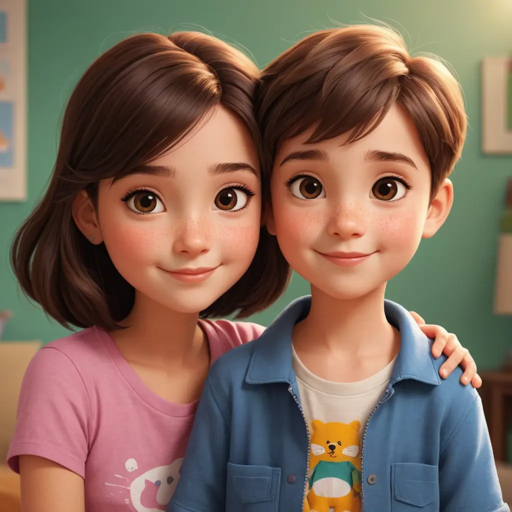 صور كرتون بنت و ولد مع بعض