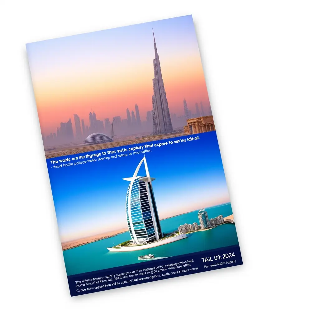 تصمييم منشور فيه اهم النقاط في العرض 🚀 رحلة الأحلام إلى دبي 🏖️✨
✨ تقدم لكم TAIL WIND AGENCY فرصة مثالية لاستكشاف مدينة دبي الساحرة والإقامة في فندق Khalidia Palace 5 نجوم ابتداءً من 179,000 دج، بأسعار وتواريخ جديدة لتناسب جميع الأذواق! 🌟 من 01/10/2024 إلى 08/10/2024 ✈️
من 02/10/2024 إلى 09/10/2024 ✈️
من 03/10/2024 إلى 10/10/2024 ✈️
رحلة إلى برج خليفة،
زيارة برج العرب
استكشاف دبي مول،
جولة بحرية في دبي مارينا.