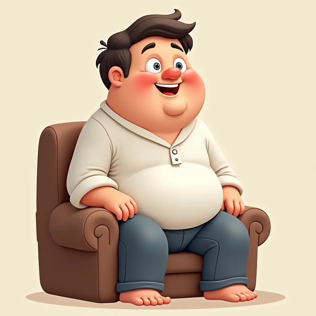 الجسم: جسم متوسط الطول وبنية معتدلة.
• الرأس: الرأس بيضاوي الشكل.
• الوجه: الوجه متوازن، مع ملامح بسيطة وهادئة.
• العينين: عينان دائريتان متوسطتا الحجم، بلون رمادي أو أزرق فاتح، مع نظرة حنونة ومستفسرة.
• الشعر: الشعر قصير ومهذب، بلون بني غامق.
• الفم: فم صغير نسبيًا، مع ابتسامة لطيفة وهادئة.
• الملابس: يرتدي قميصًا بسيطًا (مثلاً قميص أبيض أو بلون هادئ) وبنطال مريح، ربما باللون الرمادي أو الأزرق الداكن.
• الوضعية: يجلس في وضع مستقيم على كرسي، متوجهًا نحوك، يديه مستريحتان على الطاولة أو في وضع هادئ على الفخذين