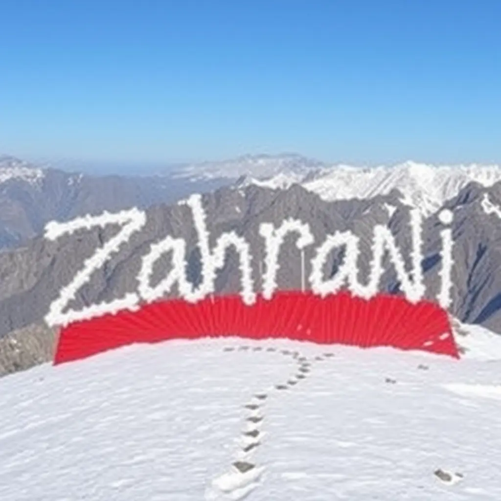 اكتب كلمه زهراني مغزول. على جبال
