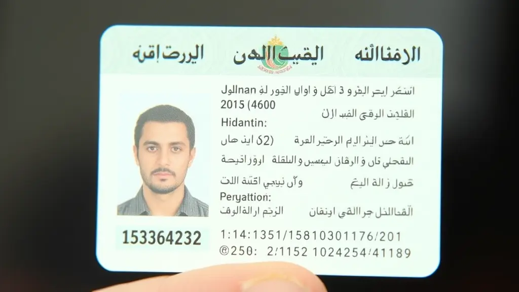 بطاقة هوية أردنية حديثة من الأمام ومن الخلف باللغة العربية
