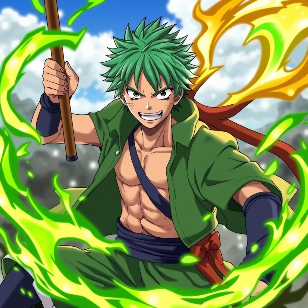 ادمج لي شخصية صورة زورو الذي في انمي ون بيس بقوة ناروتوا