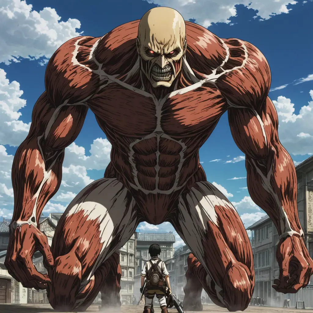 العملاق المهاجم في انمي هجوم العمالقة