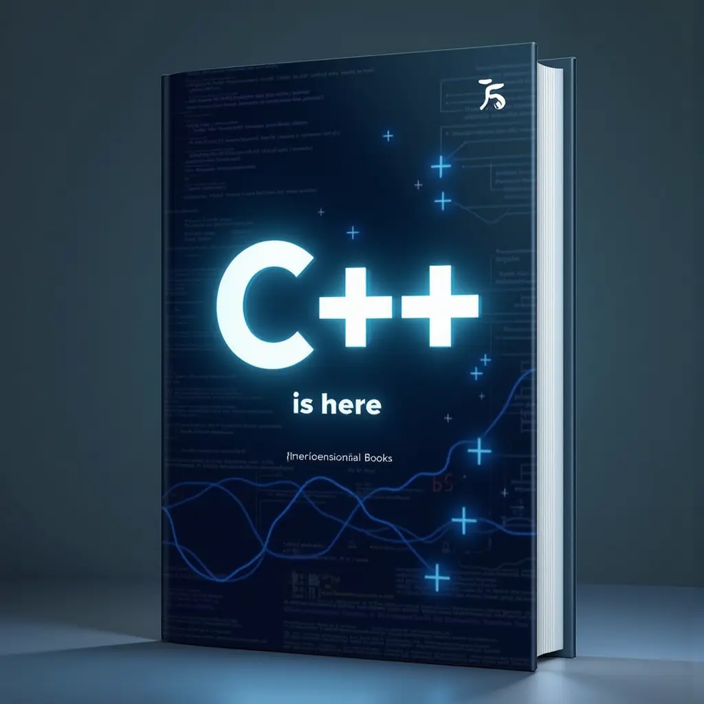 كتاب احترافي عن البرمجة بلغة C++
عنوان الكتاب: C++ is here بخط عصري، أبيض، وكبير في منتصف الغلاف، مائل قليلاً.
الشعار الرسمي للغة C++ يكون واضح ومصمم باحتراف، إما في الأعلى أو خلف العنوان بشكل شفاف.
الخلفية مندمجة بين الأزرق الداكن والأبيض، مع تأثيرات رقمية خفيفة (مثل أكواد برمجية باهتة أو رموز تقنية).
ألوان الغلاف تكون متناسقة بالأساس بين الأزرق والأبيض لجذب العين.
التصميم متمركز عمودياً وكل العناصر منظمة بشكل أنيق. التصور الكامل لغلاف الكتاب:
العنوان الرئيسي (Title):
C++ is ليعطي إحساس بالحركة والتطور، بلون أبيض ناصع مع تأثير glow خفيف.
الشعار :
شعار C++ الرسمي يوضع في أعلى الغلاف أو خلف العنوان بشكل شفاف ، بشكل متقن واحترافي، مع تدرجات لونية بين الأزرق الداكن والأزرق الفاتح تعكس التقنية والاحتراف
توضع أسفل العنوان بخط صغير وواضح، بلون رمادي مائل للأبيض، وتكون في منتصف الغلاف أو أسفله، مع خط خفيف وأنيق
دمج ناعم بين اللونين:
أزرق داكن
أبيض فاتح جداً مائل للرمادي
مع عناصر تصميمية عصرية مستوحاة من البرمجة، مثل رموز كود صغيرة ({} ; int main().
