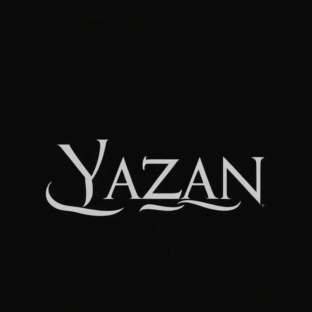 خلفيه سوداء يكتب عليها أسم Yazan بالخط المائل عل كل الخلفيه