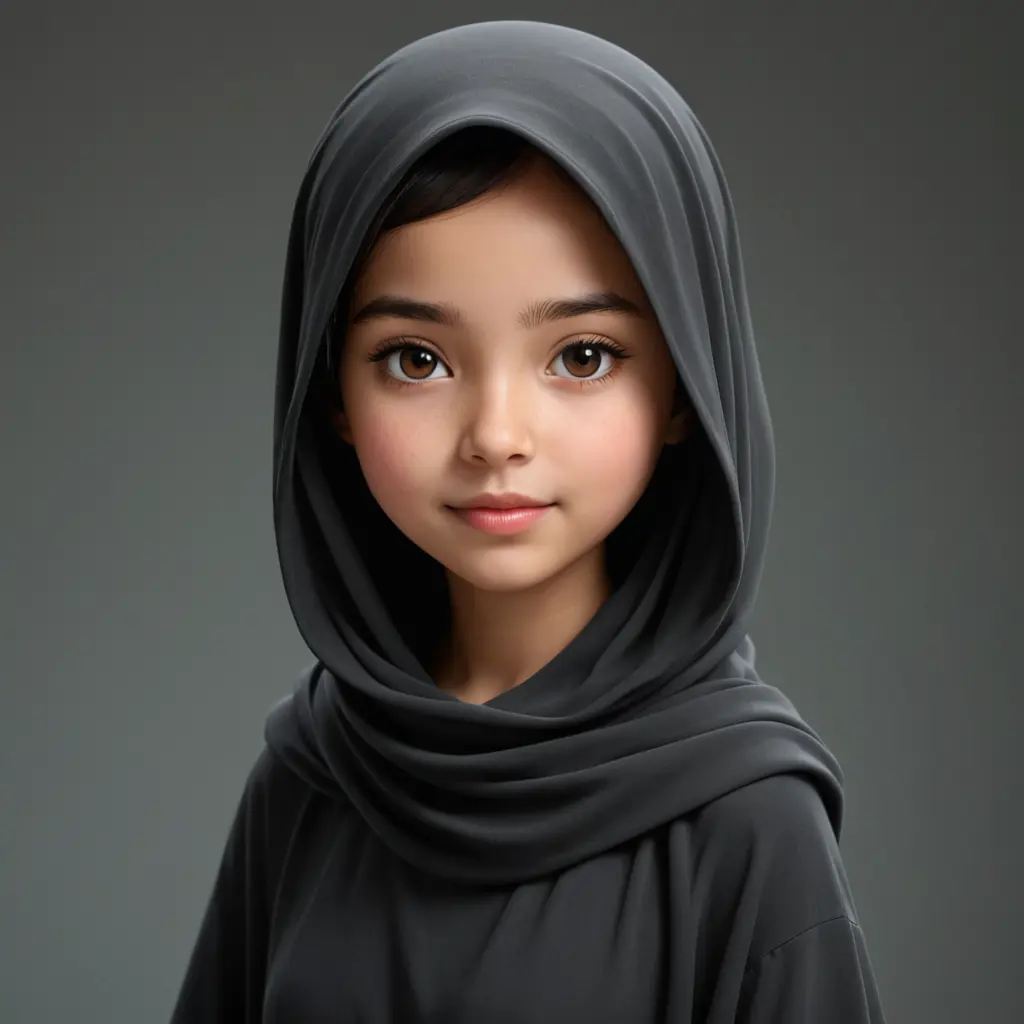 فتاة رسوم متحركة محجبة