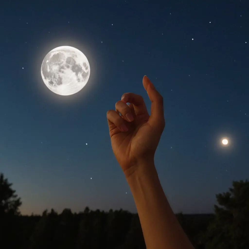 يد تفعل قلب حول قمر فى ليله جميله
