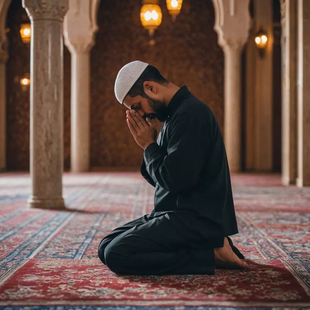 صوره انسان يدعون في المسجد