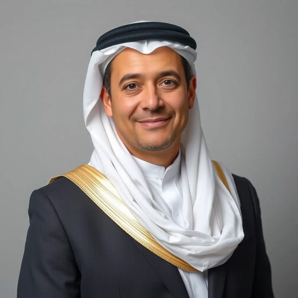 صورة لرجل عربى اربعينى وسيم نحيف قليلا بملابس رسمية