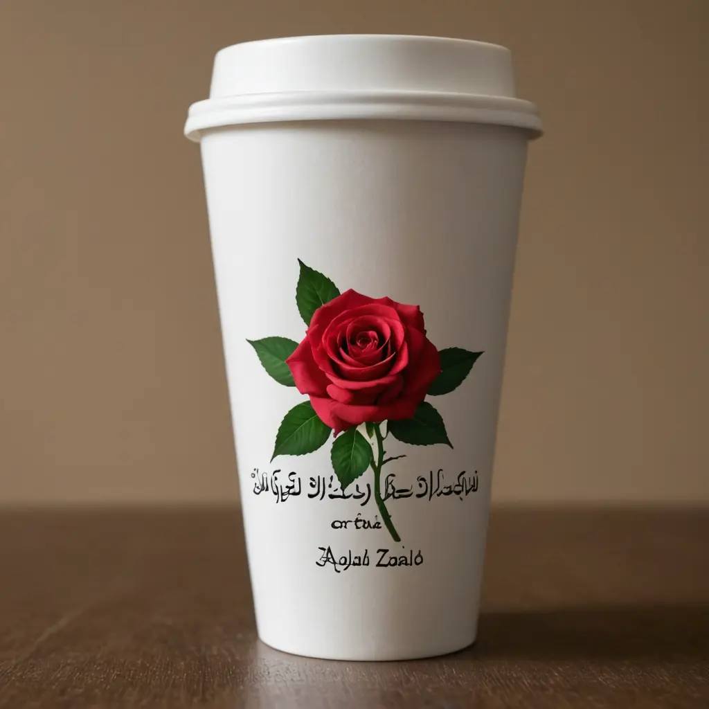 فنجان قهوة مكتوب عليه وردة شعبان أبو زيد