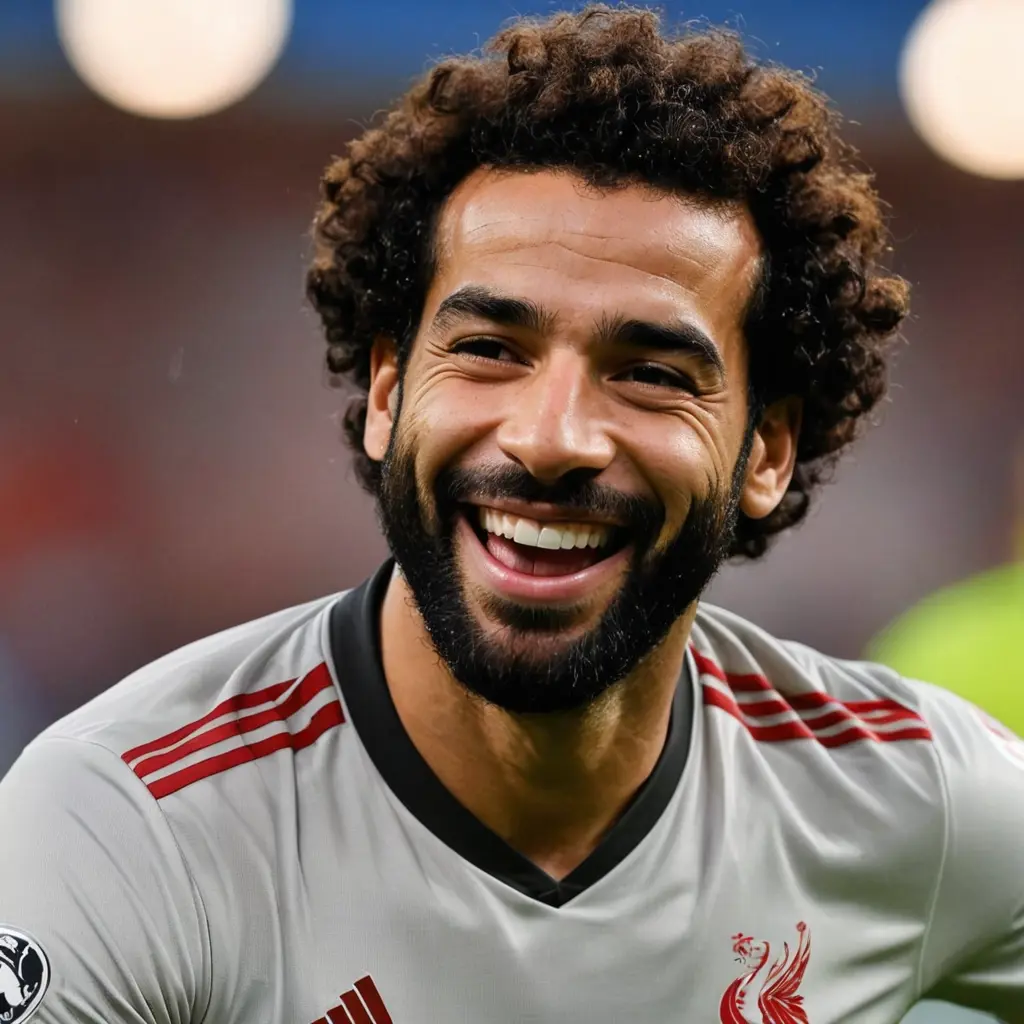 صوره محمد صلاح بيضحك