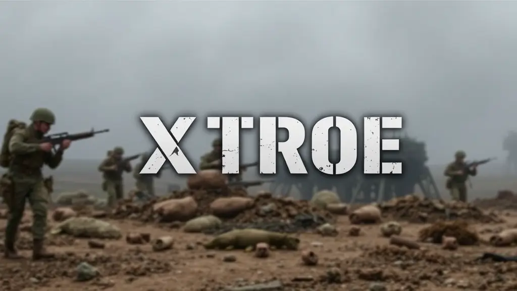بنر اسم XTROE خلفية حربية