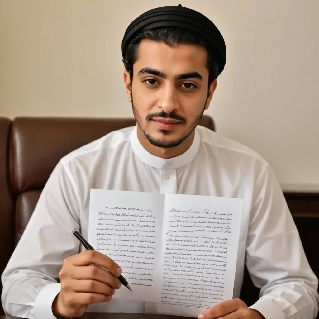 اريد شخص كاتب في ورقة hamza bn في امريكا