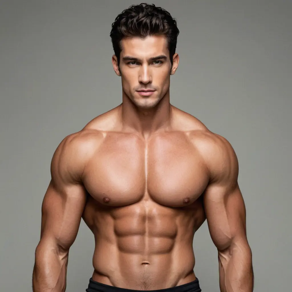 رجل وسيم جدا طويل وجسمه عضلي وشعره اسود كثيف