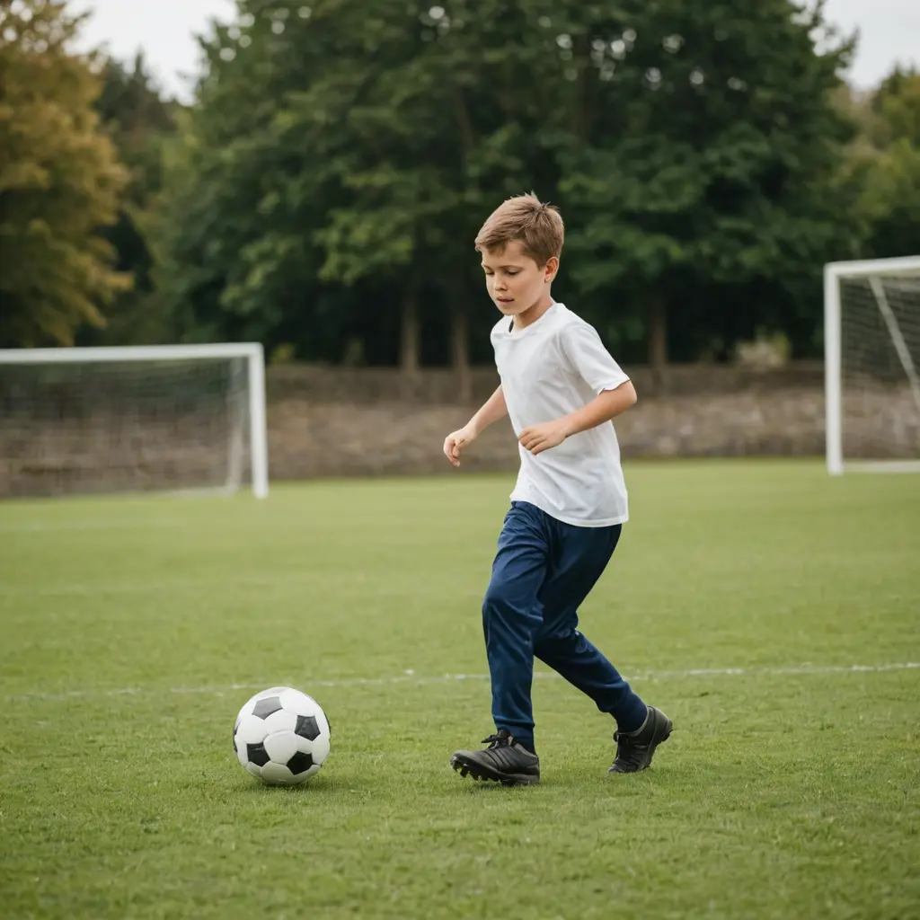 صورة ولد يلعب كرة قدم
