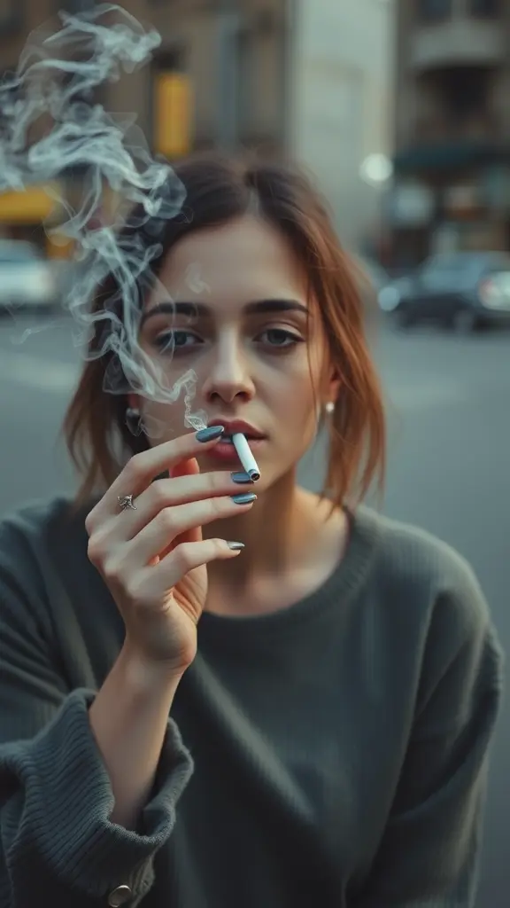 مرأة تشرب سجاير