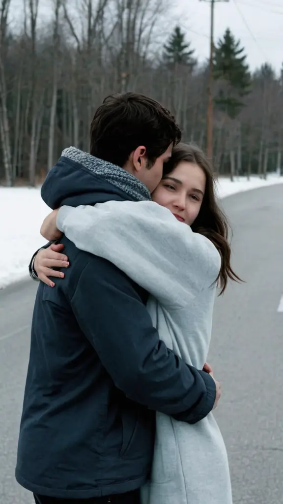 let the right person hugs the left person Let the right person hugs the