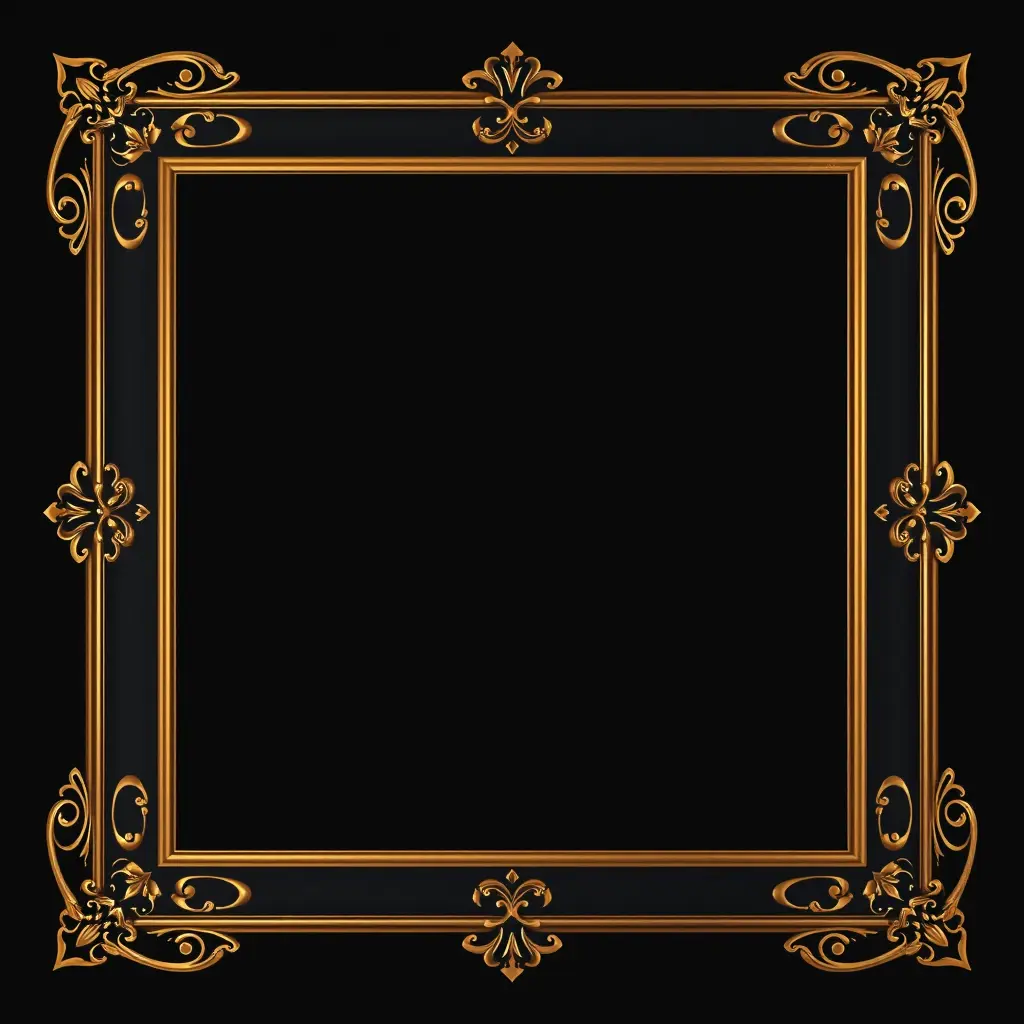 صورة ايطار ذهبي واسود للتصميم