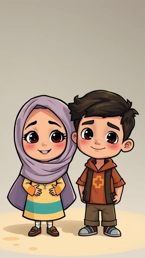 صورة شخصيات كرتون شب وفتاة اسم الفتاة نعيمة واسم الشب عبودة