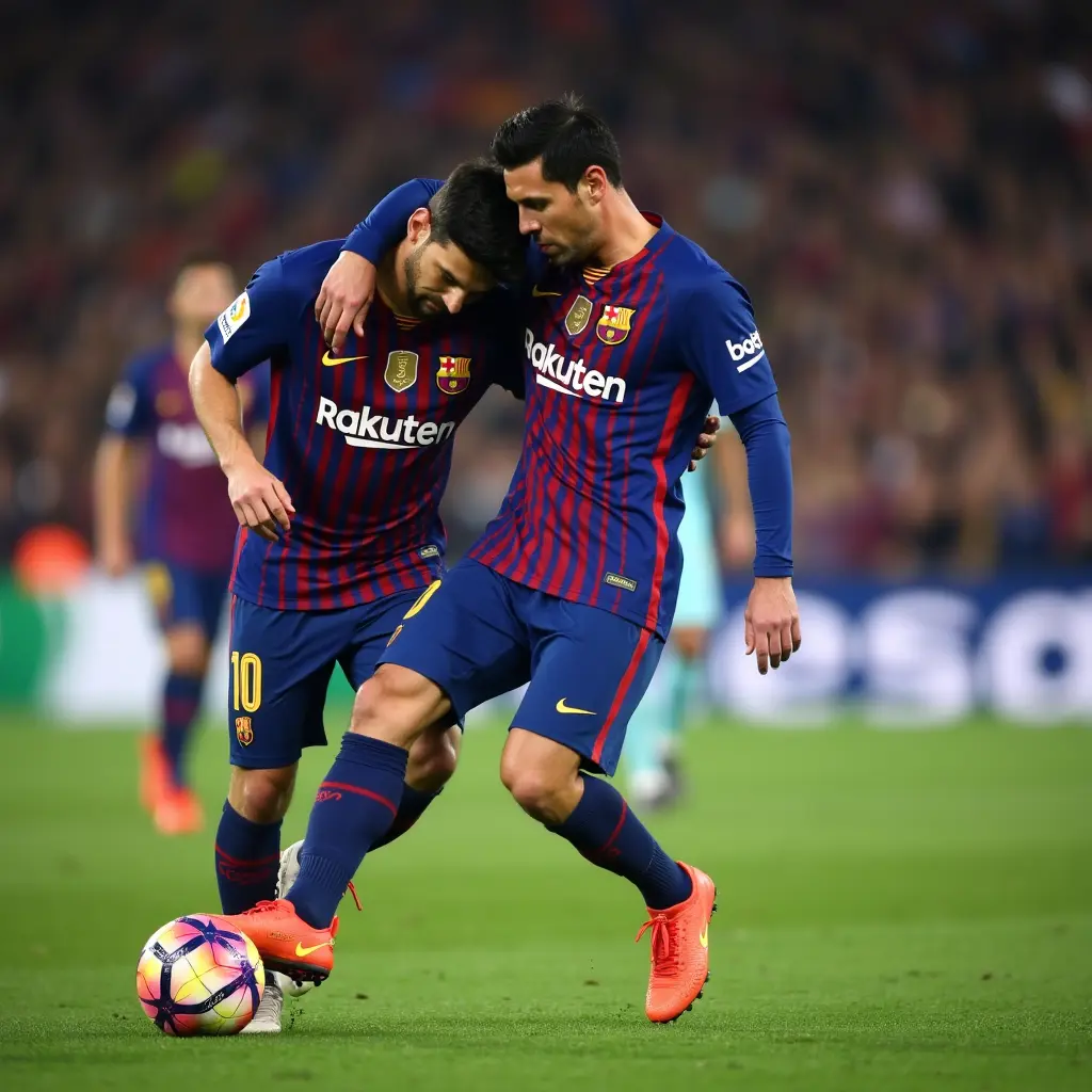 صوره الاعب ميسي يبوس قدم رونالدد