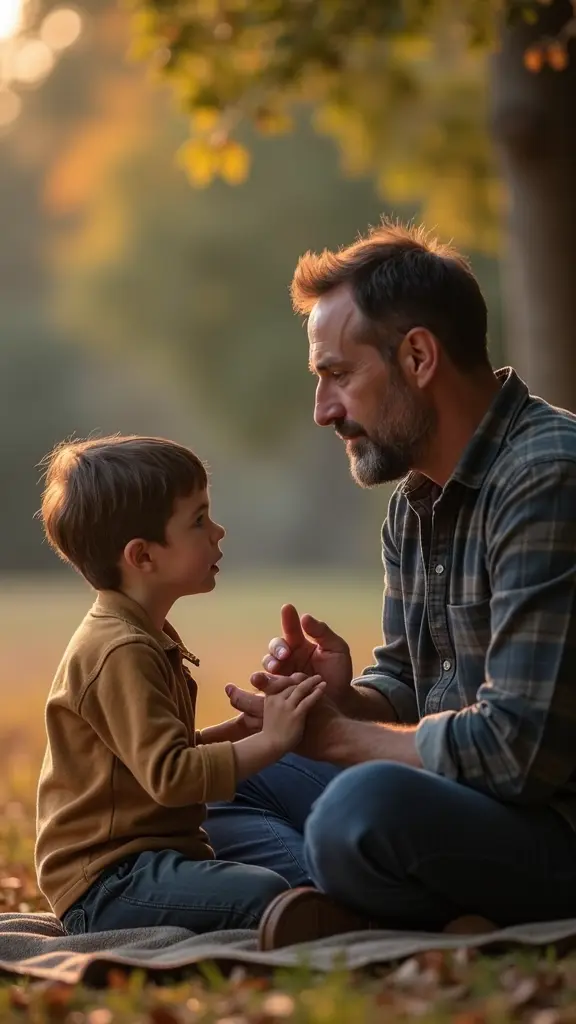 صورة لرجل وإبنه يصلون