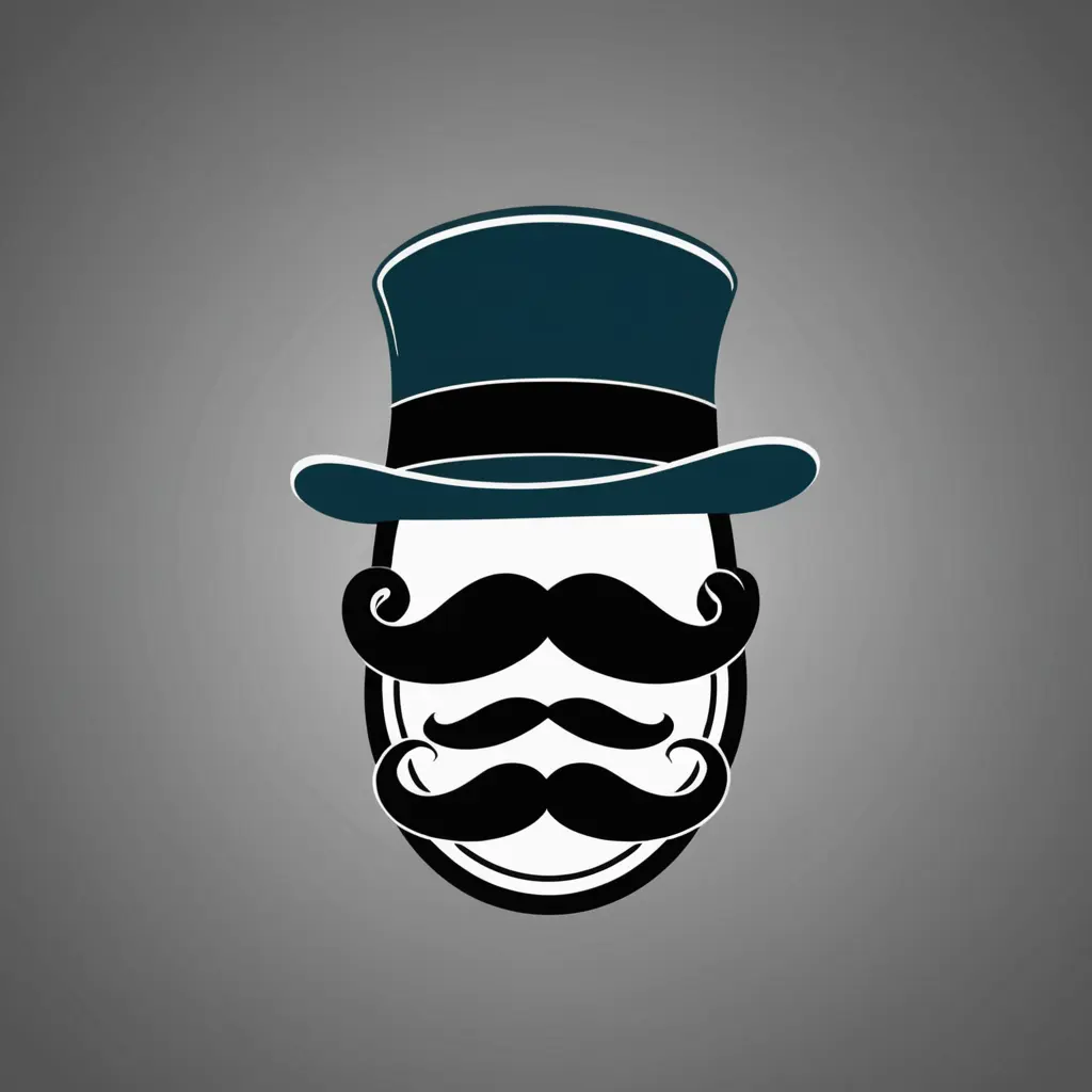 شعار لطب الأسنان مع شوارب و قبعة