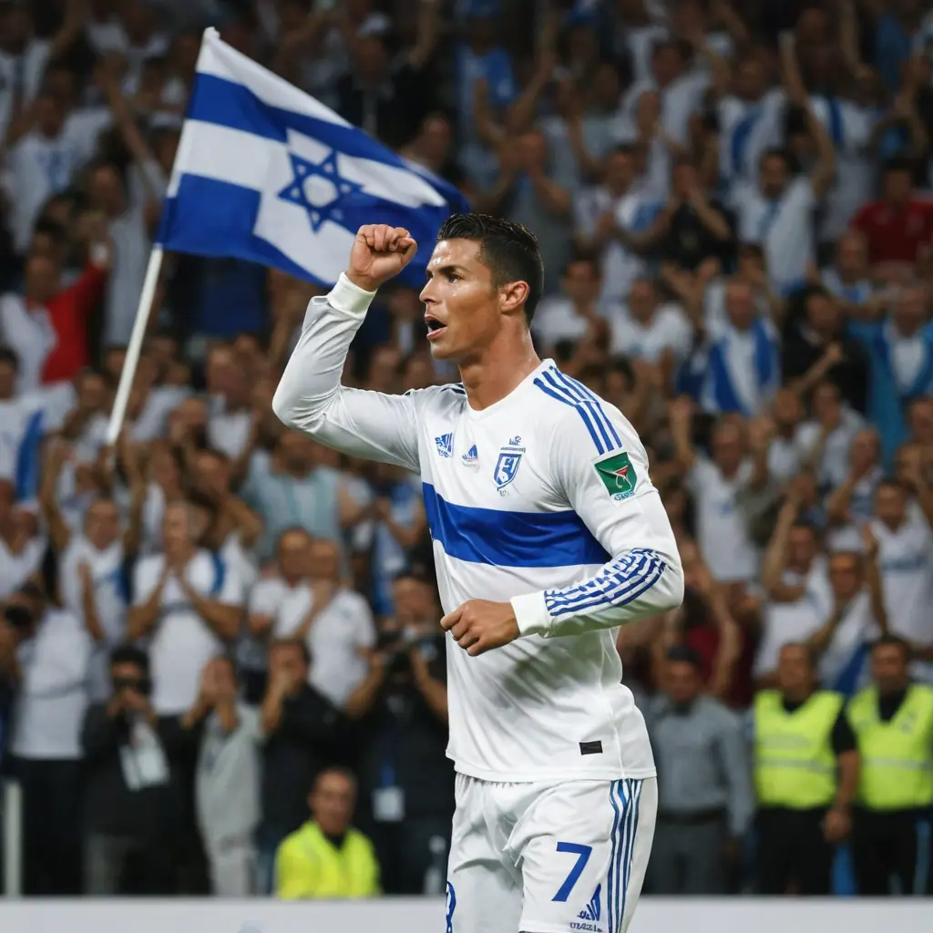 كرستيانو رونالدو يرفع علم إسرائيل وهو يحتفل بتسجيل هدف