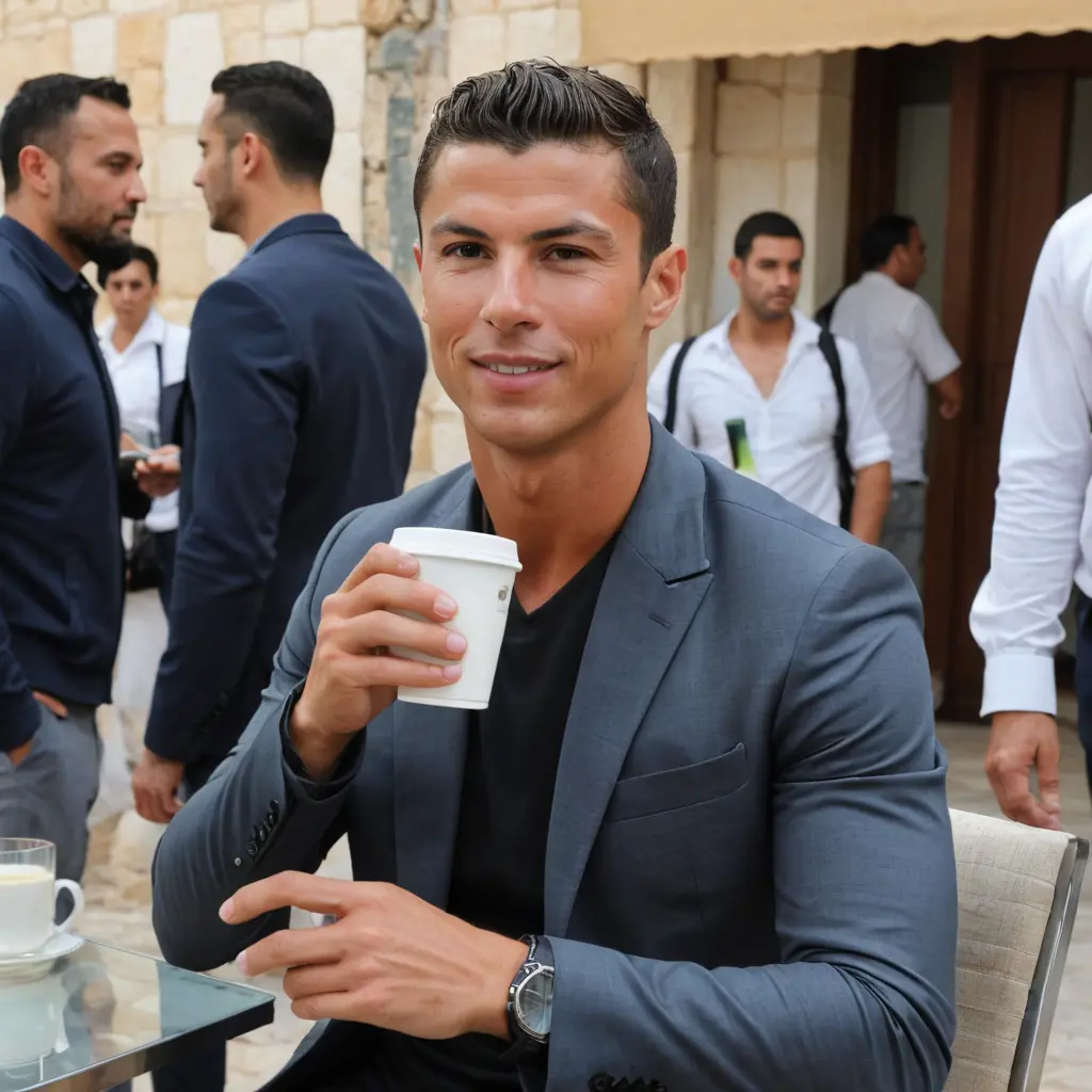 كريستيانو يشرب قهوة في تونس