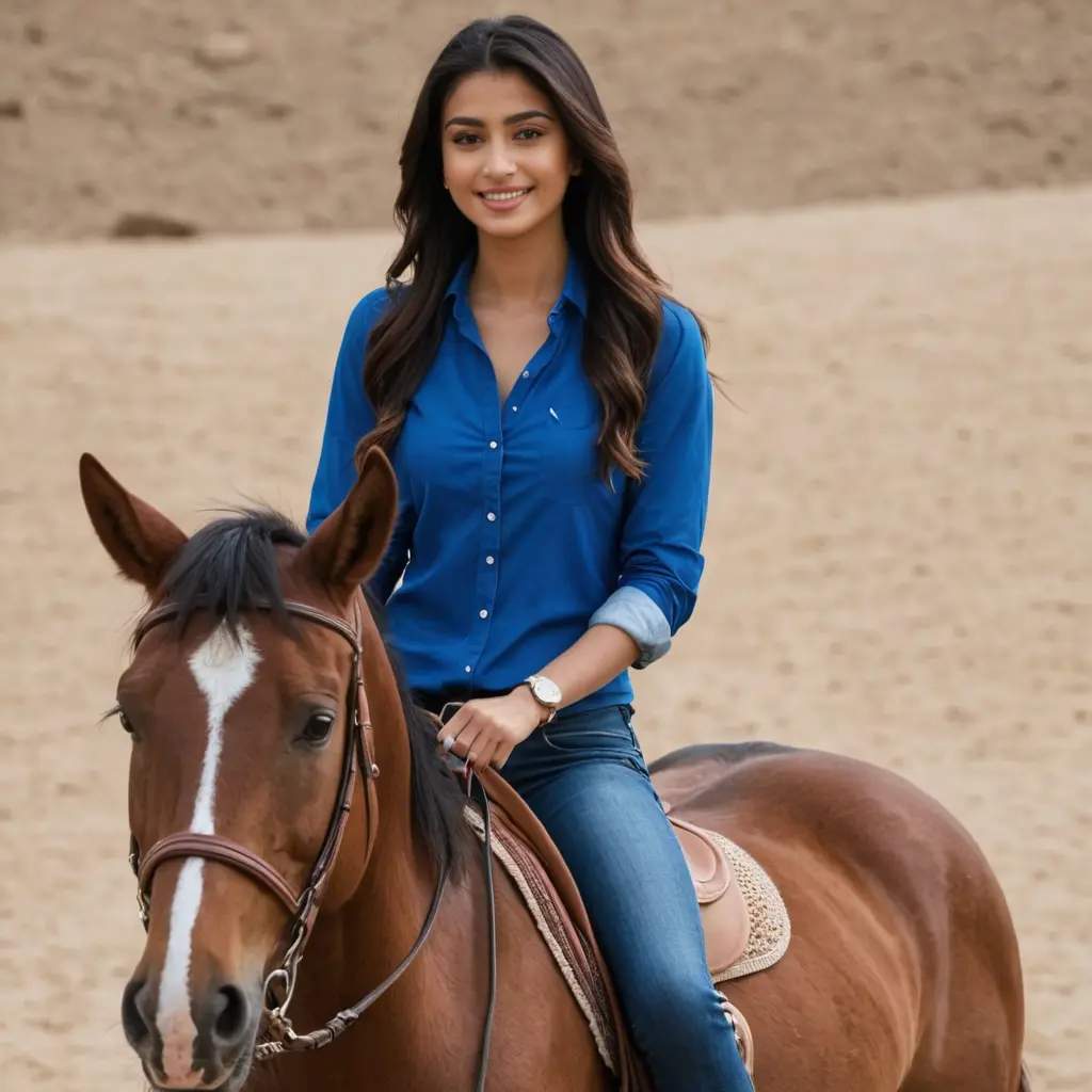مايا خليفه ركبه حصان