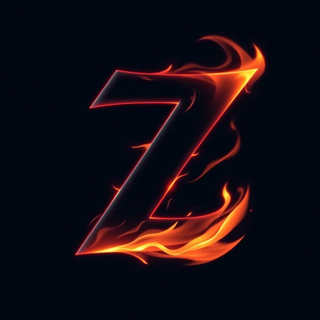 لوجو لحرف Z بتأثيرات ناريه