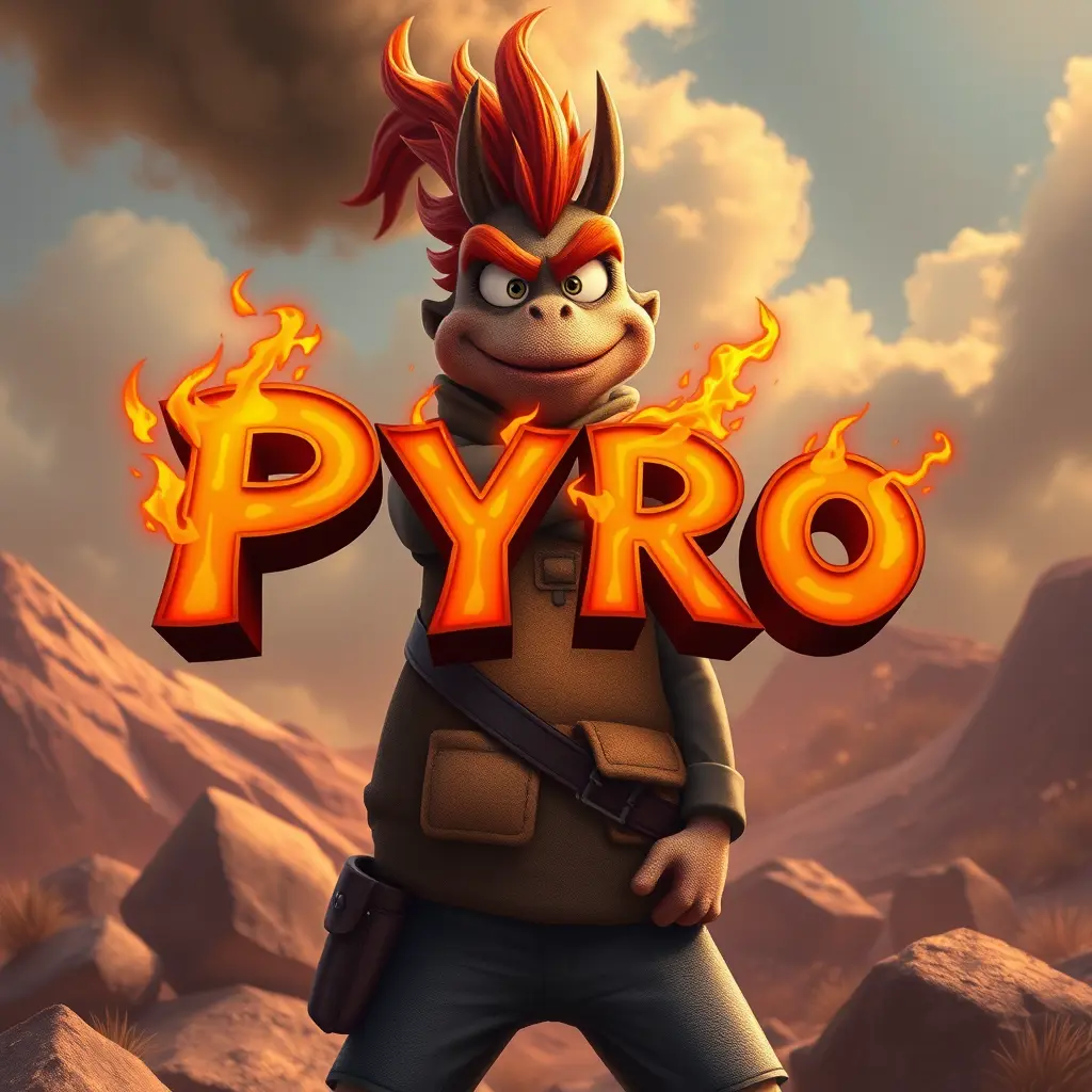 اسم pyro في شكل فكاهي - بيكاسو الخليج | Gulf Picasso