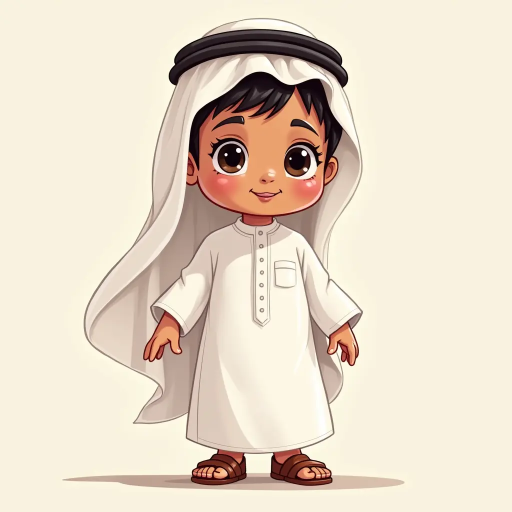 رسم كرتوني لطفل عماني