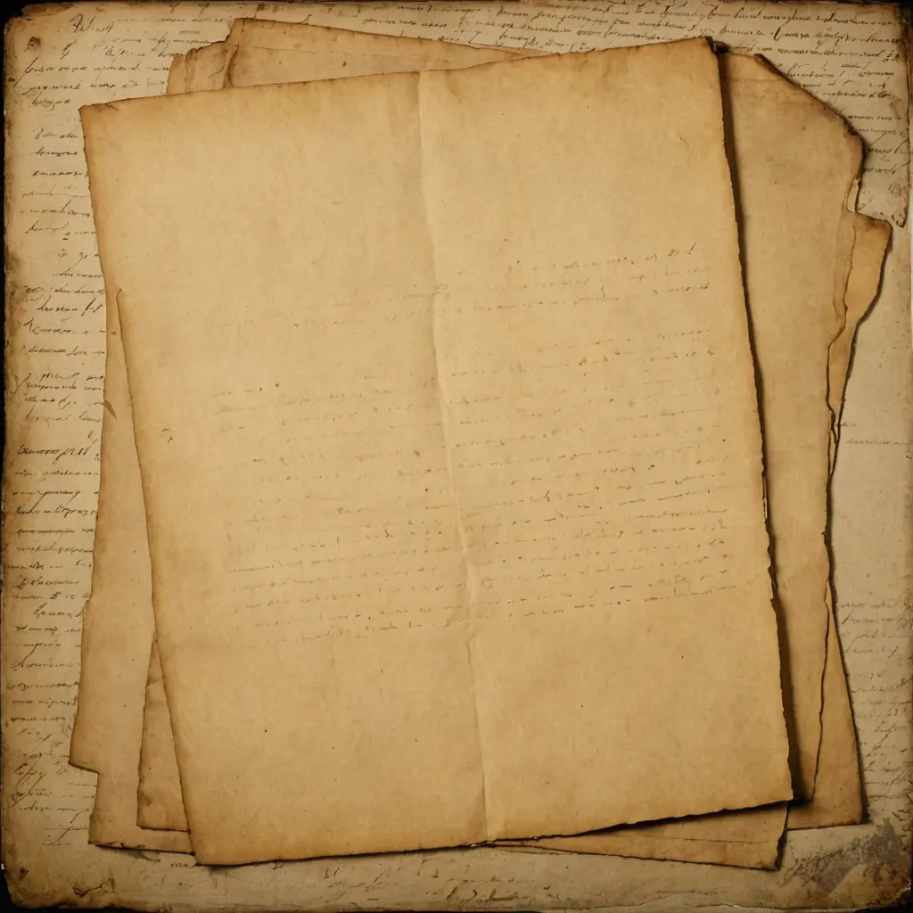 مخطوطة قديمة، ورق ملطخ بالشاي، مساحة فارغة للكتابة