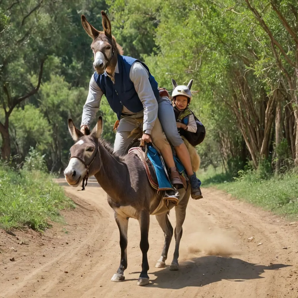 حمار يركب علي كلب