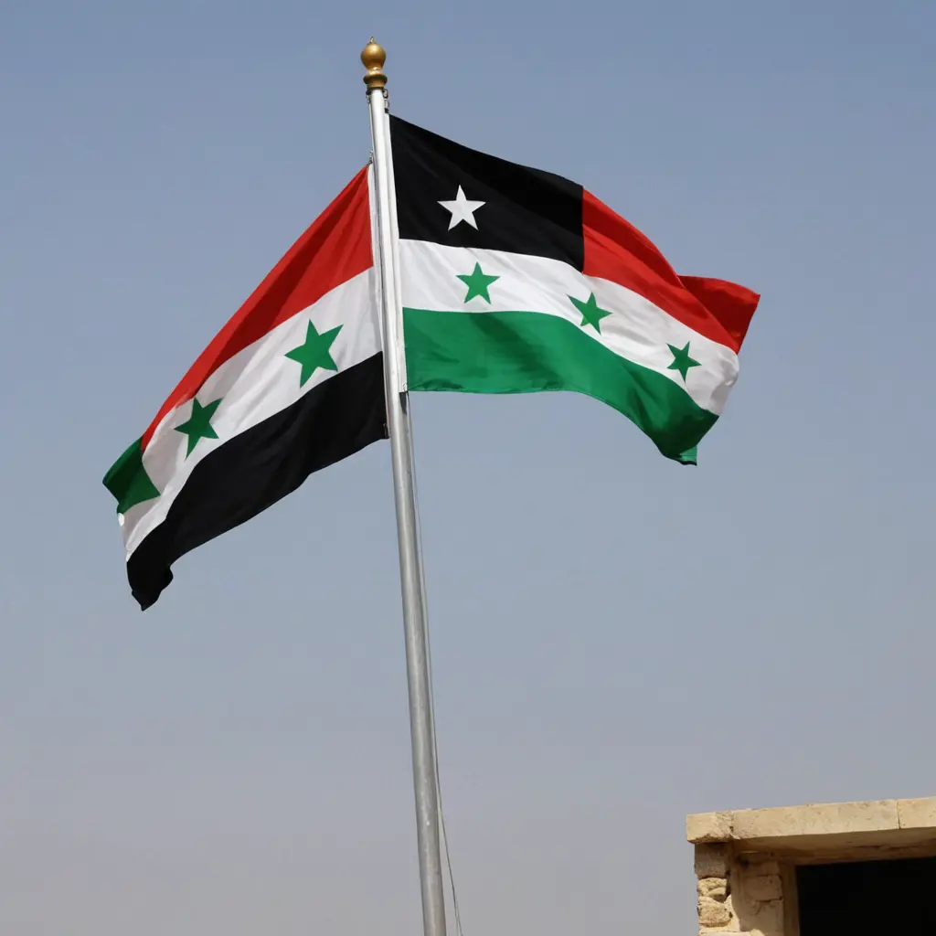   دمج علم الثوره السوريه و علم العراق