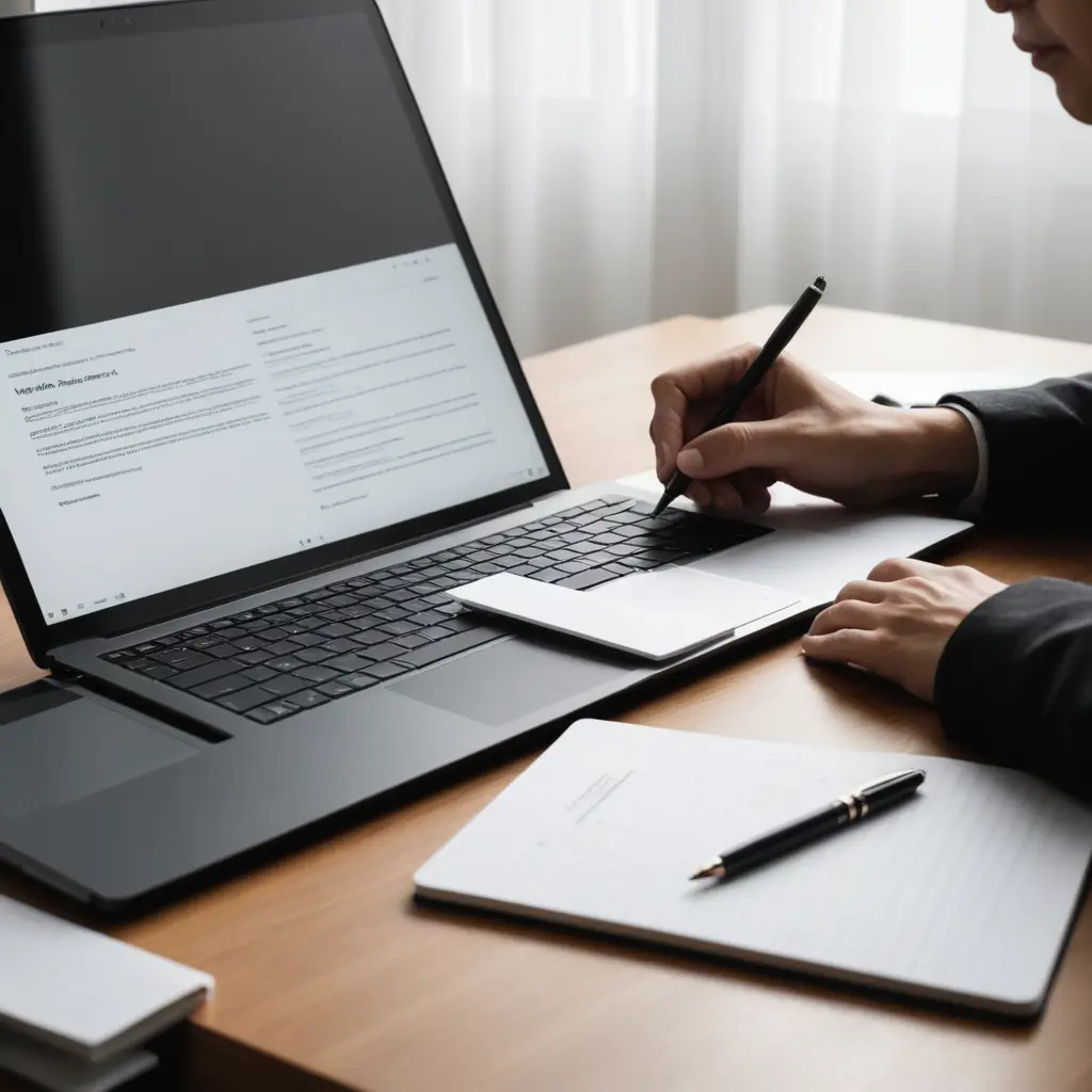 صورة بدون وجه كاتب مقالات ومحرر أعلامي مبدع ومحترف، معد أبحاث نظرية، محرر برقيات ومذكرات معبرة وقوية، لابتوب ووقة وقلم