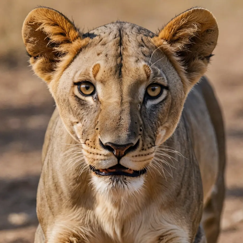 صورة اسد بدون شعر مع شوارب سميكة