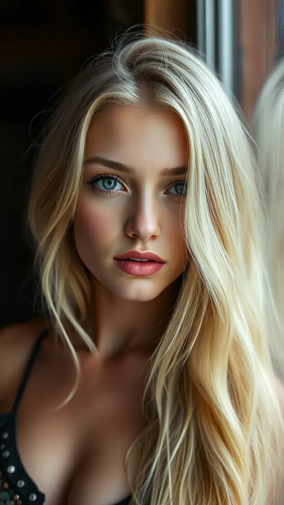 صورة لفتاة شقراء جميلة