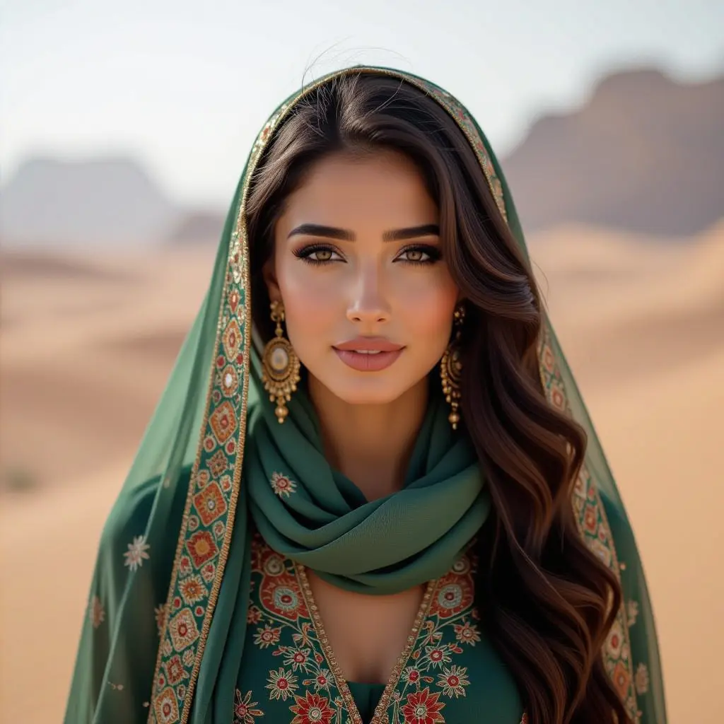 عيناها بن يمني
والشعر ليالي نجدية
تمشي كغزال ليبي
والخد ورود شامية
من تونس حكت له ثوبًا
وخيوط الثوب عراقية
والشال من الدار البيضاء
والهيأة تبدو خليجية
زارت وهران وقد وجدت
بعمان خيولًا مصرية •
غمضت للأردن كي تحضى 42
بقصيدة شعر نبطية
ودعت للّه دعت لله
بأن يحمي ويصون القدس العربية