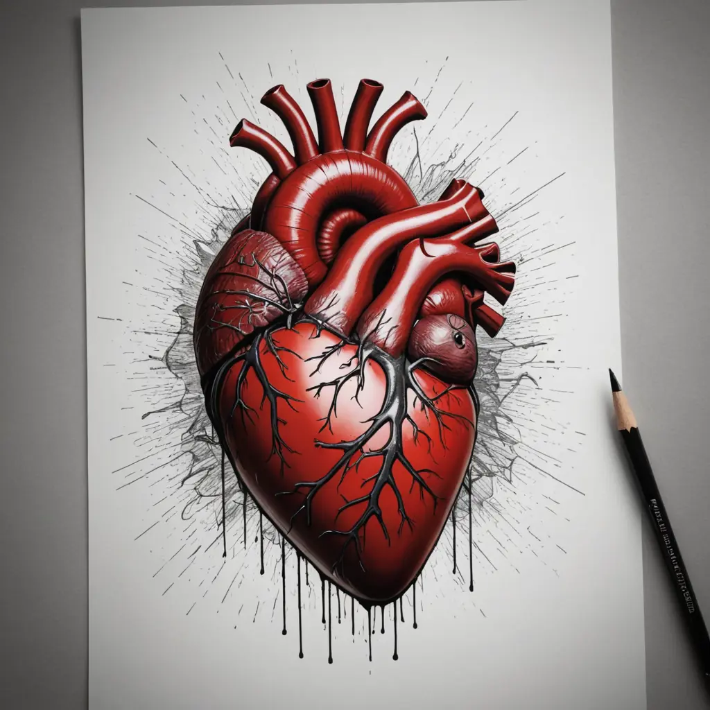 رسم قلب انسان يتمزق وتخرج منه الكراهيه