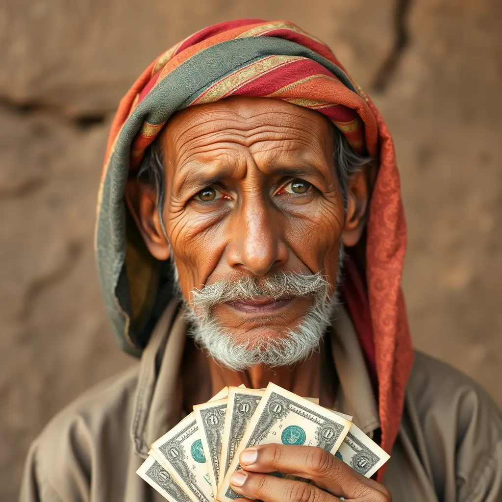 صورة رجل فقير ليس لديه مال