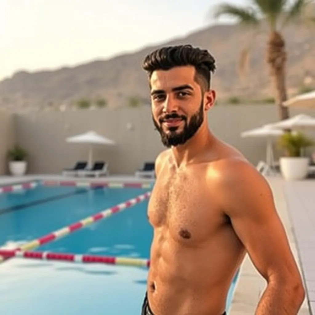 صورة غيث مروان جانب المسبح